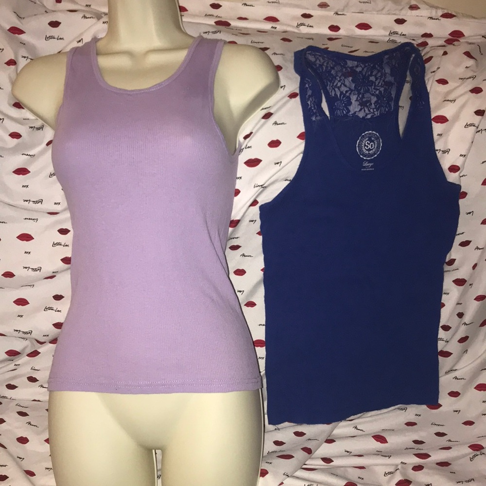 Bundle of 2 Large tank tops SO & DNLA sport 💕